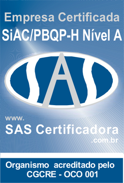 Empresa certificada SiAC/PBQP-H Nível A pela SAS Certificadora